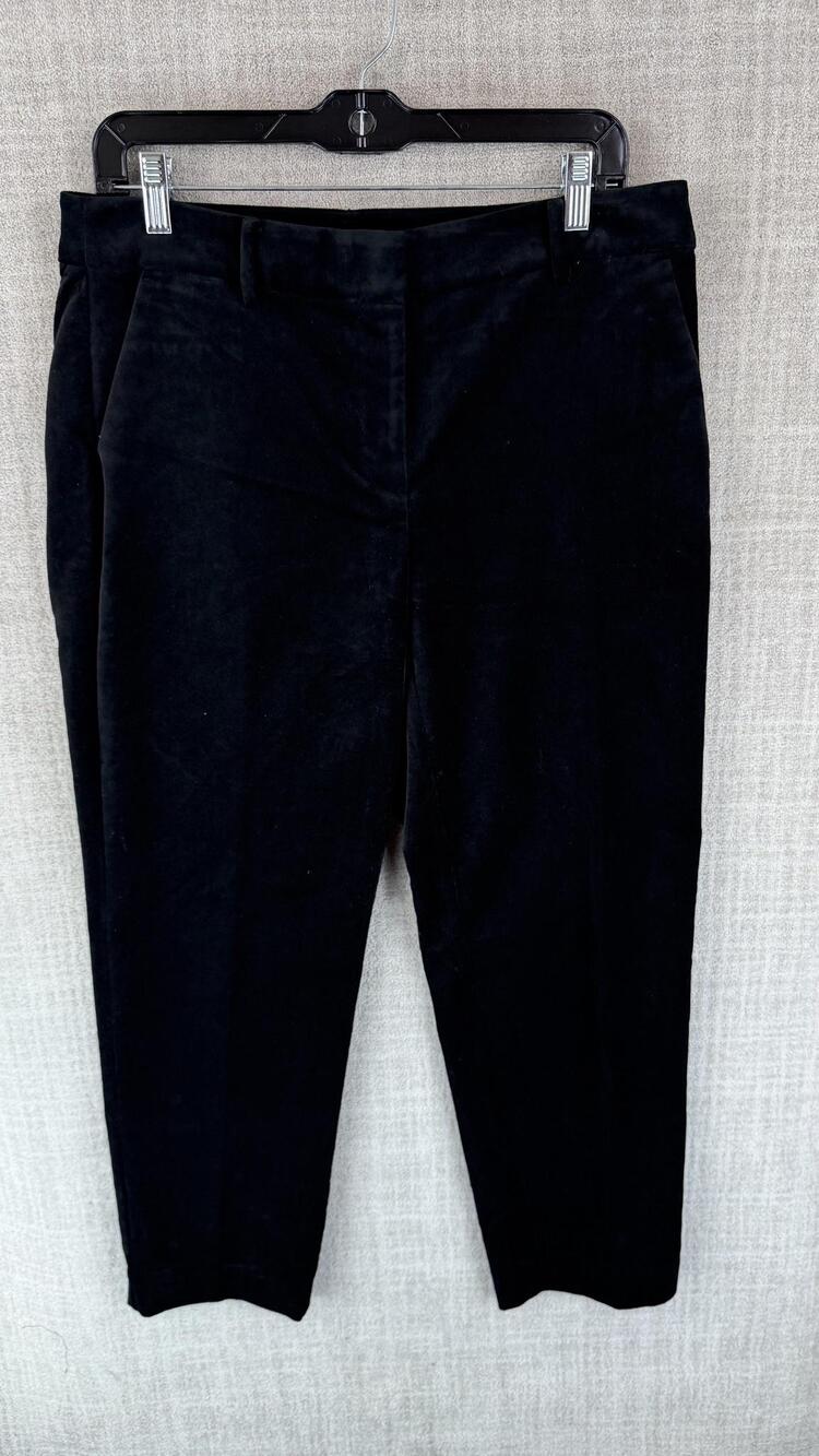LOFT Pants Womens 6 Black The Riviera Slim Tapered Velvet Stretch 27 Inseam